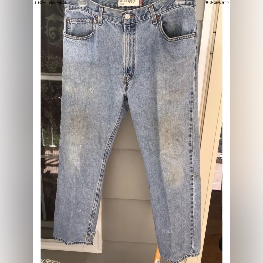 Levi's 505 Jeans Mens Regular Fit Size 36x30 Preowned Pants 100% Cotton Vintage